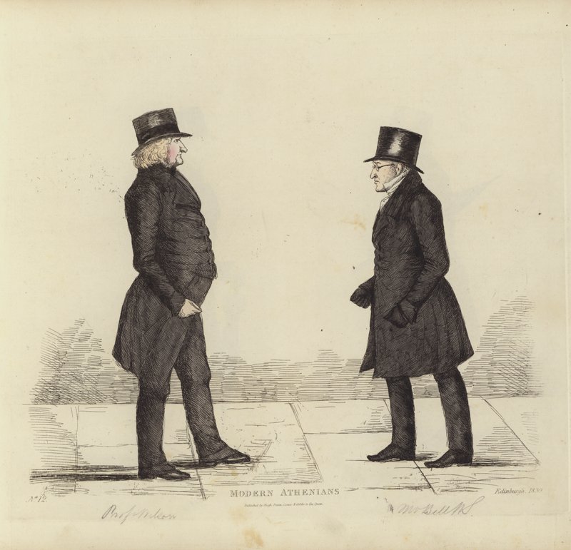 Eminent Edinburghians, aka Modern Athenians, John Wilson, Esq, Professor of Moral Philosophy, George Joseph Bell, Esq, Professor of Scots Law by Benjamin William Crombie
