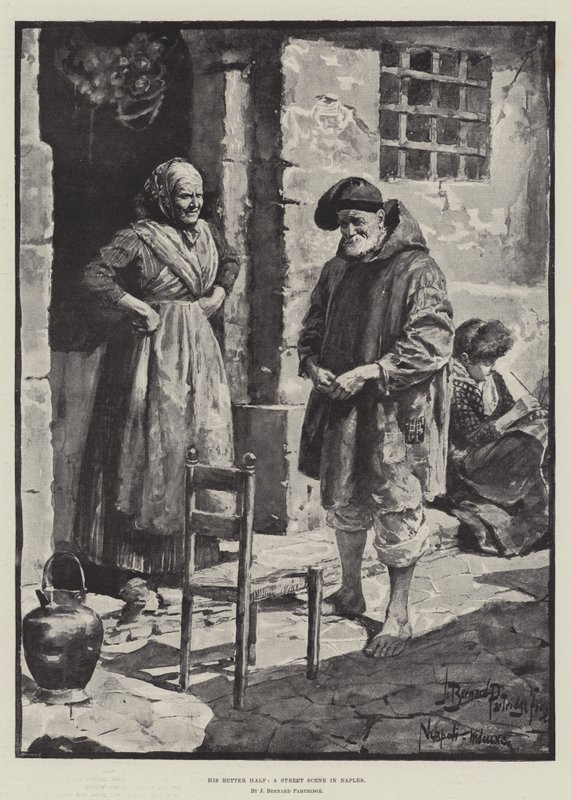His Better Half, a Street Scene in Naples by Bernard Partridge