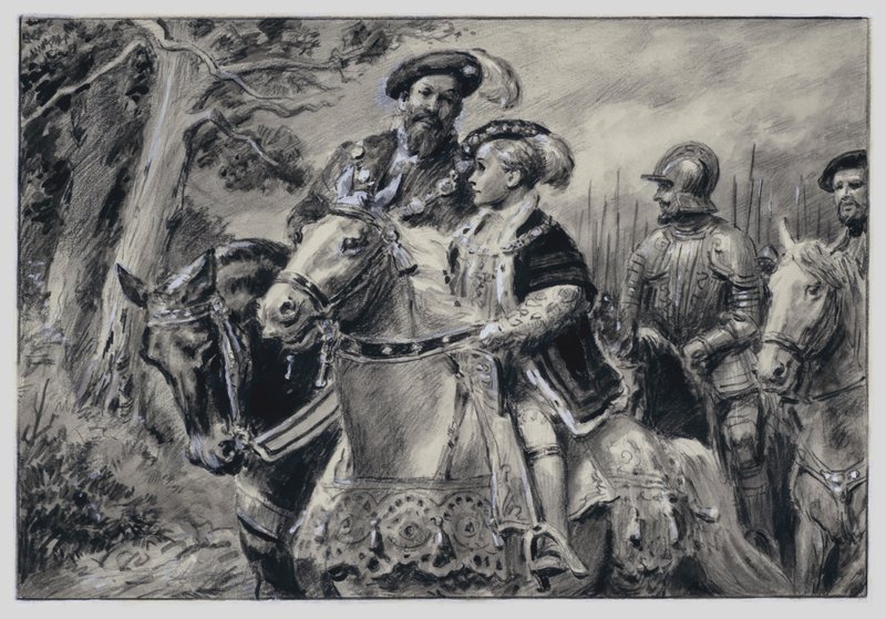 The Lord Protector, the Duke Of Somerset, conveys the young King Edward VI to Windsor by C.L. Doughty