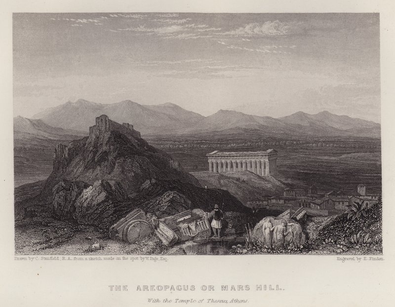 The Areopagus or Mars Hill, with the Temple of Theseus Athens by C. (after) Stanfield