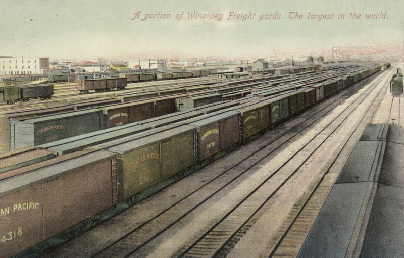 A Portion of Winnipeg Freight Yards, the Largest in the World, Canada by Canadian Photographer