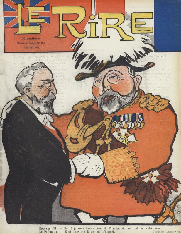 President Loubet of France and King Edward VII (Illustration for Le Rire) by Caran d Ache