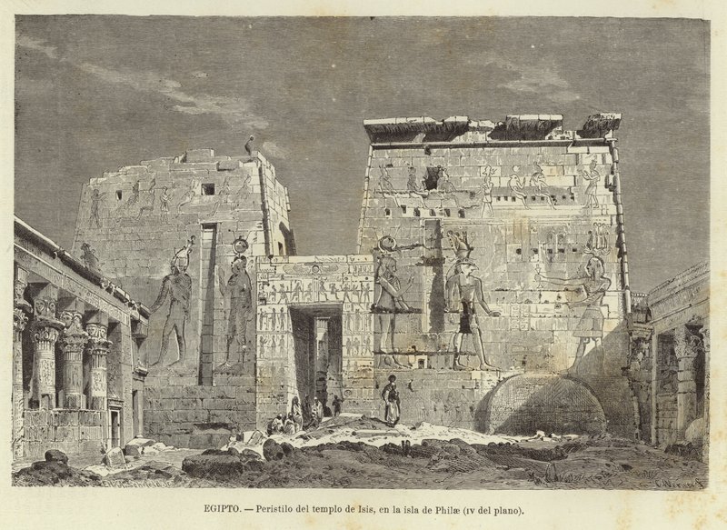 Egypt - Colonnade of the Temple of Isis on Philae Island by Carl Friedrich Heinrich Werner