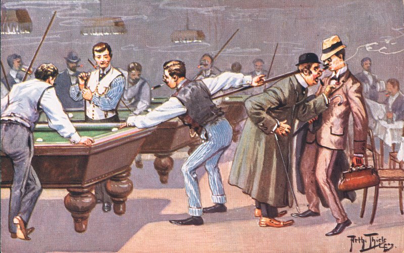 Playing Billiards by Carl Robert Arthur Thiele