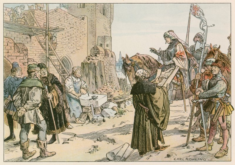 Frederick II at the laying of the foundations of the castle on the river Spree in 1443 by Carl Rohling