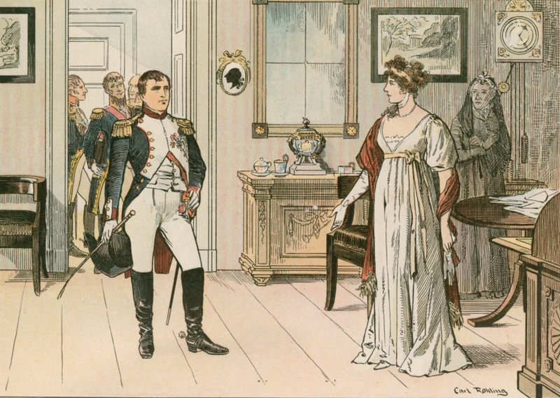 Queen Louise of Prussia and Napoleon I at Tilsit in 1807 during the signing of the second treaty of Tilsit by Carl Rohling