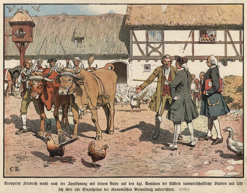 Crown Prince Frederick of Prussia studying agriculture by Carl Röchling