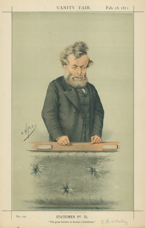 Mr George Hammond Whalley, The Great Believer in Roman Catholicism, 18 February 1871, Vanity Fair Cartoon by Carlo Pellegrini