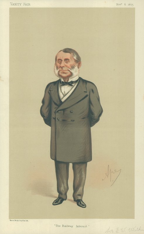 Sir Edward William Watkin, The Railway Interest, 6 November 1875, Vanity Fair Cartoon by Carlo Pellegrini
