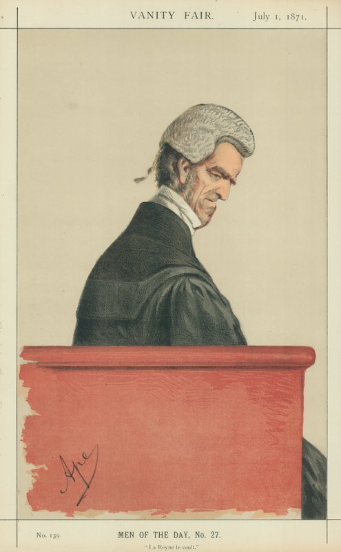 Sir John George Shaw-Lefevre, La Reyne le veult, 1 July 1871 by Carlo Pellegrini
