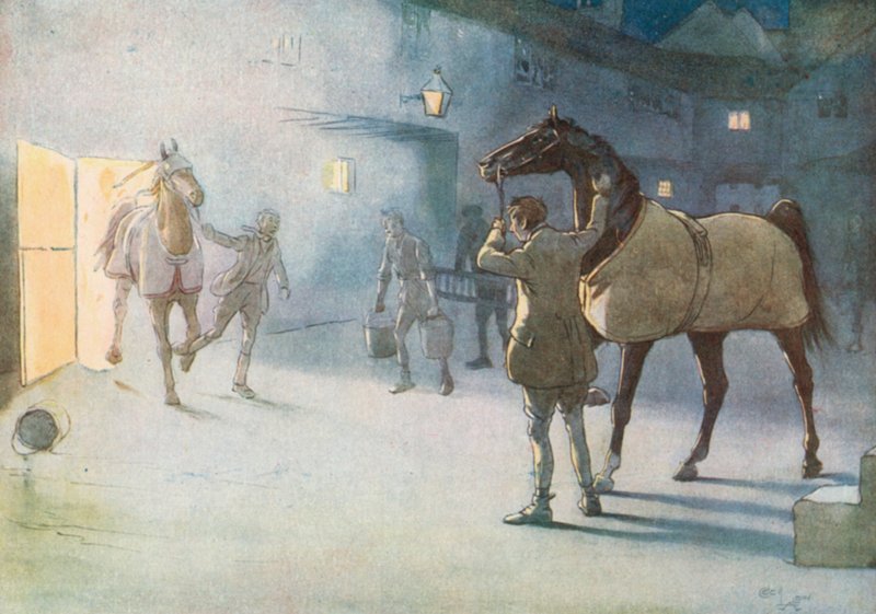 I Saw James Coming Through the Smoke, Leading Ginger by Cecil Charles Windsor Aldin