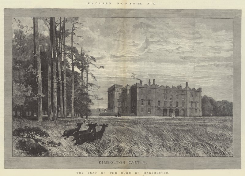 Kimbolton Castle, the Seat of the Duke of Manchester by Charles Auguste Loye