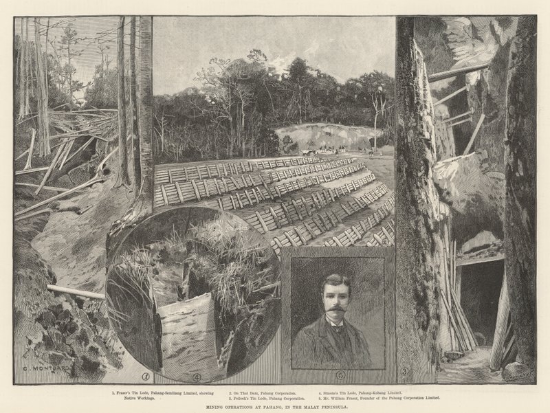 Mining Operations at Pahang, in the Malay Peninsula by Charles Auguste Loye