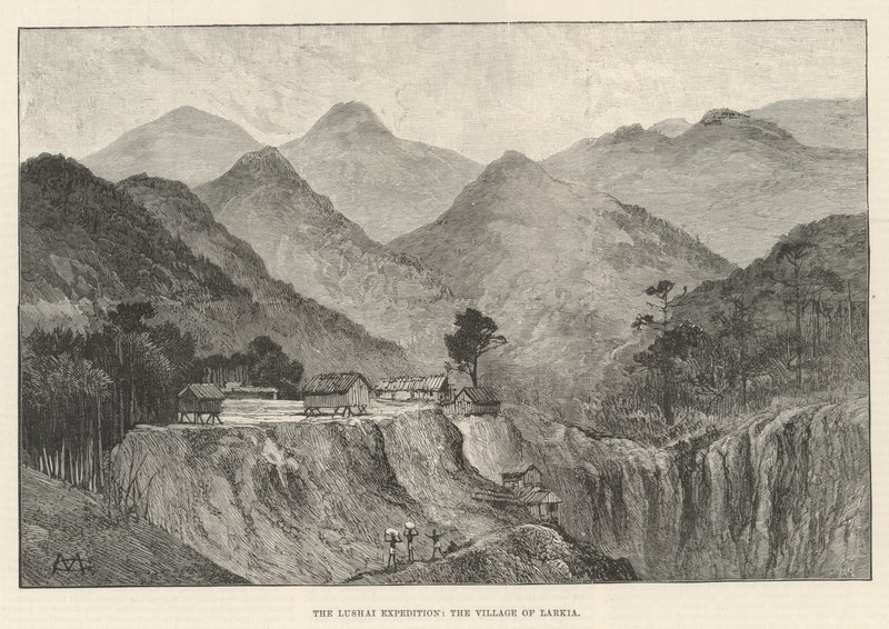 The Lushai Expedition, the Village of Larkia by Charles Auguste Loye