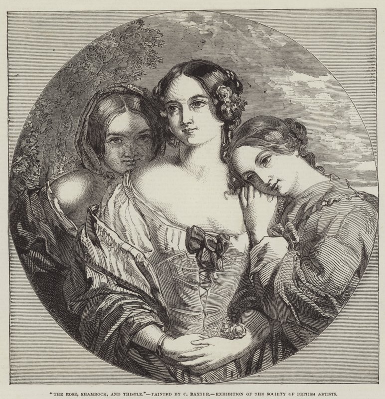 The Rose, Shamrock, and Thistle, Exhibition of the Society of British Artists by Charles Baxter