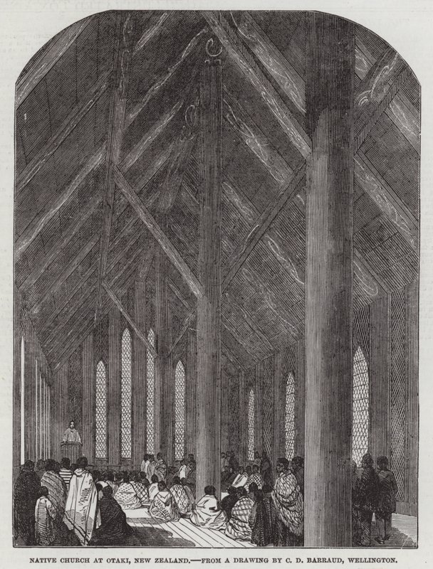 Native Church at Otaki, New Zealand by Charles Decimus Barraud
