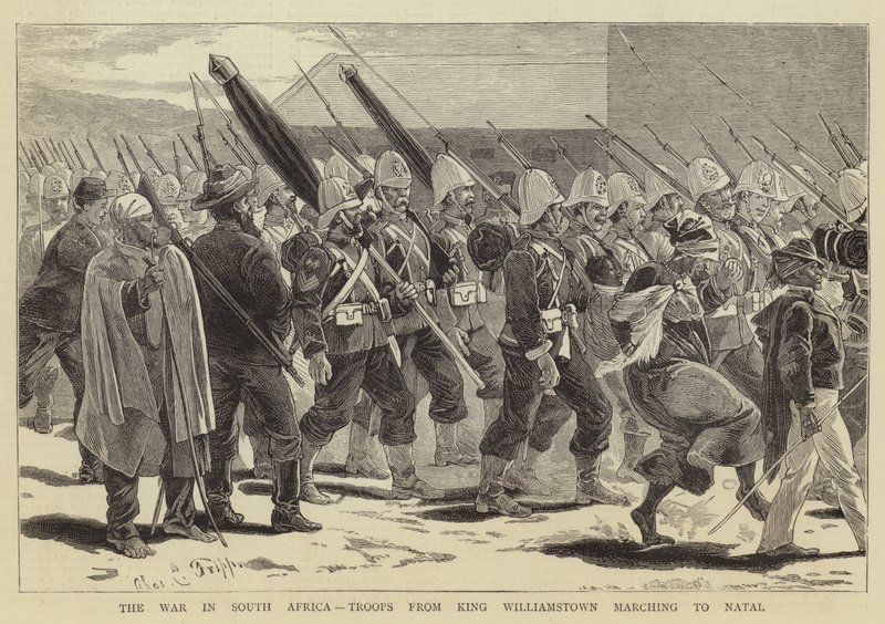 The War in South Africa, Troops from King Williamstown Marching to Natal by Charles Edwin Fripp