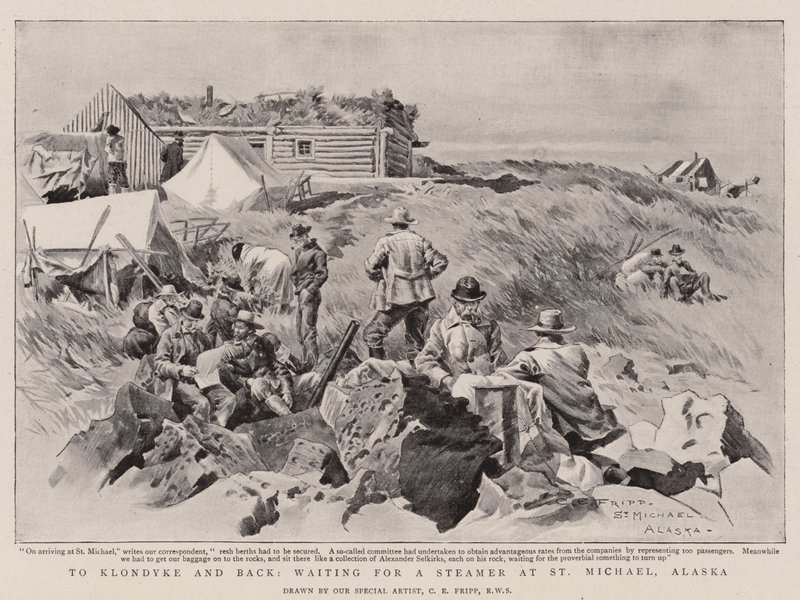 To Klondyke and Back, Waiting for a Steamer at St Michael, Alaska by Charles Edwin Fripp