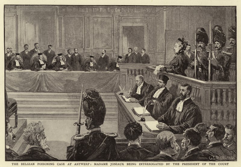 The Belgian Poisoning Case at Antwerp, Madame Joniaux Being Interrogated by the President of the Court by Charles J. Staniland