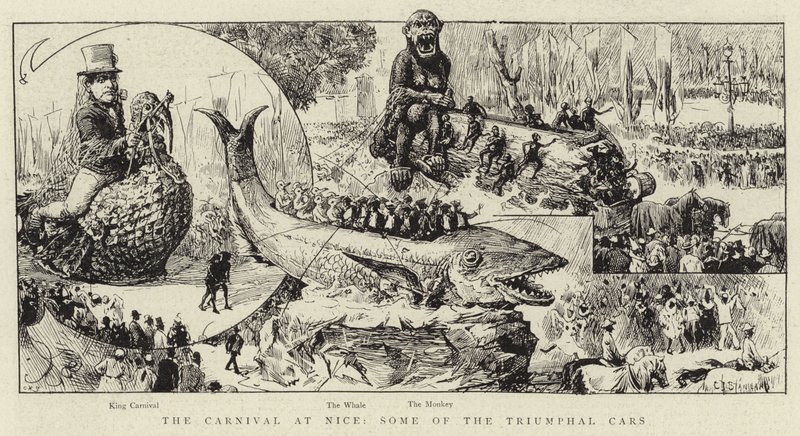 The Carnival at Nice, Some of the Triumphal Cars by Charles J. Staniland