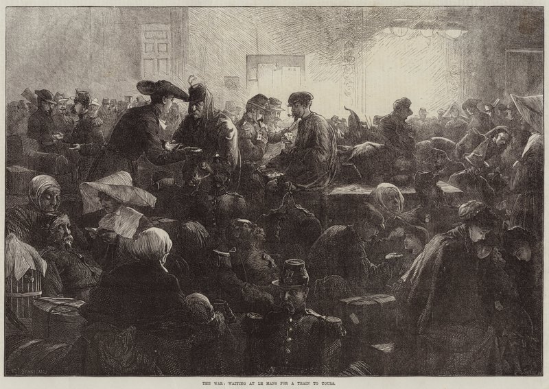 The War, waiting at Le Mans for a Train to Tours by Charles J. Staniland