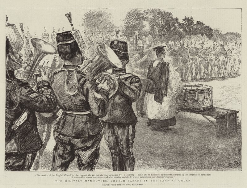 The Military Manoeuvres, Church Parade in the Camp at Churn by Charles Paul Renouard