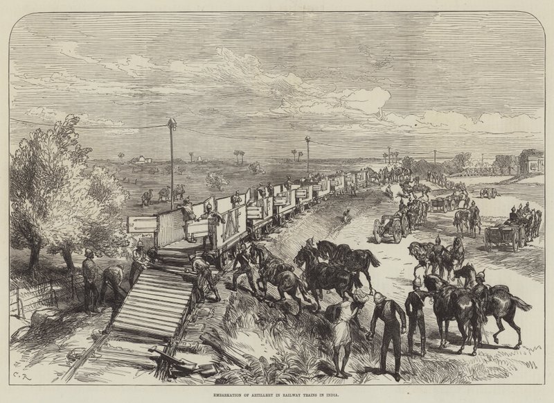 Embarkation of Artillery in Railway Trains in India by Sir John Charles Robinson