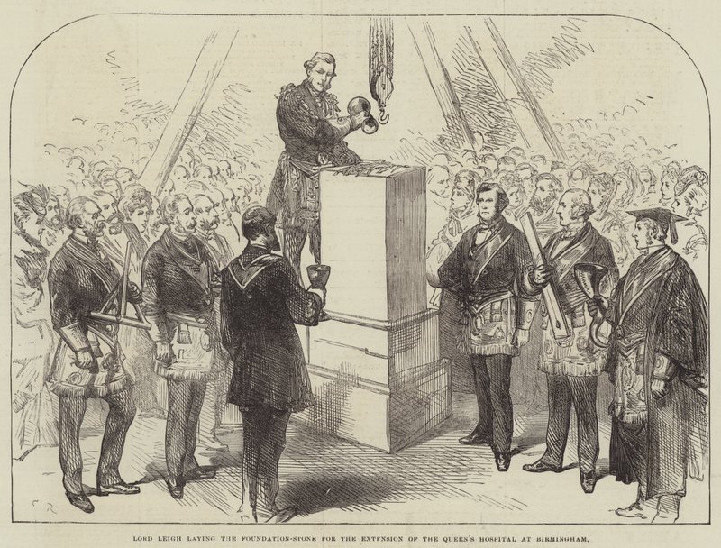 Lord Leigh laying the Foundation-Stone for the Extension of the Queen