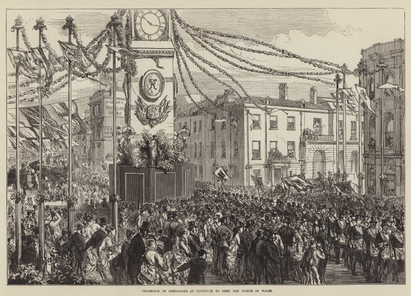 Procession of Freemasons at Plymouth to meet the Prince of Wales by Sir John Charles Robinson