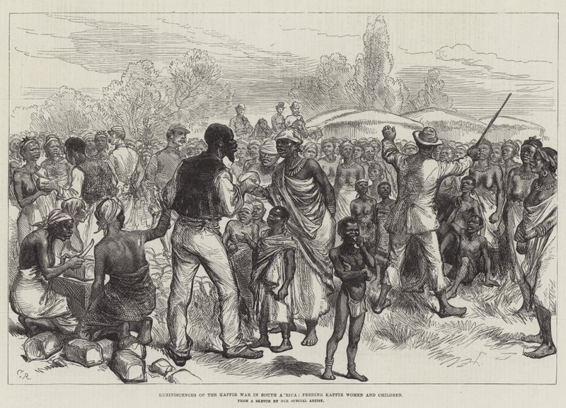 Reminiscences of the Kaffir War in South Africa, Feeding Kaffir Women and Children by Sir John Charles Robinson