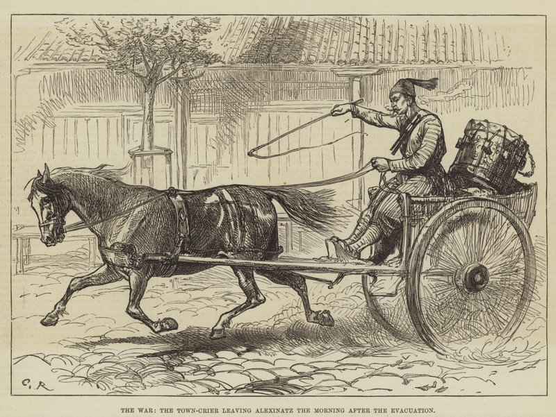 The War, the Town-Crier Leaving Alexinatz the Morning After the Evacuation by Sir John Charles Robinson