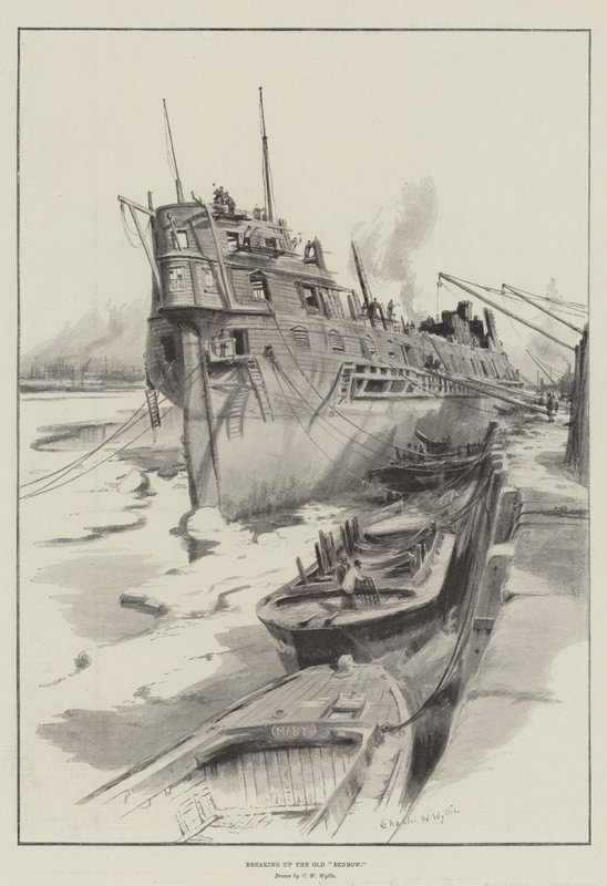 Breaking Up the Old Benbow by Charles William Wyllie