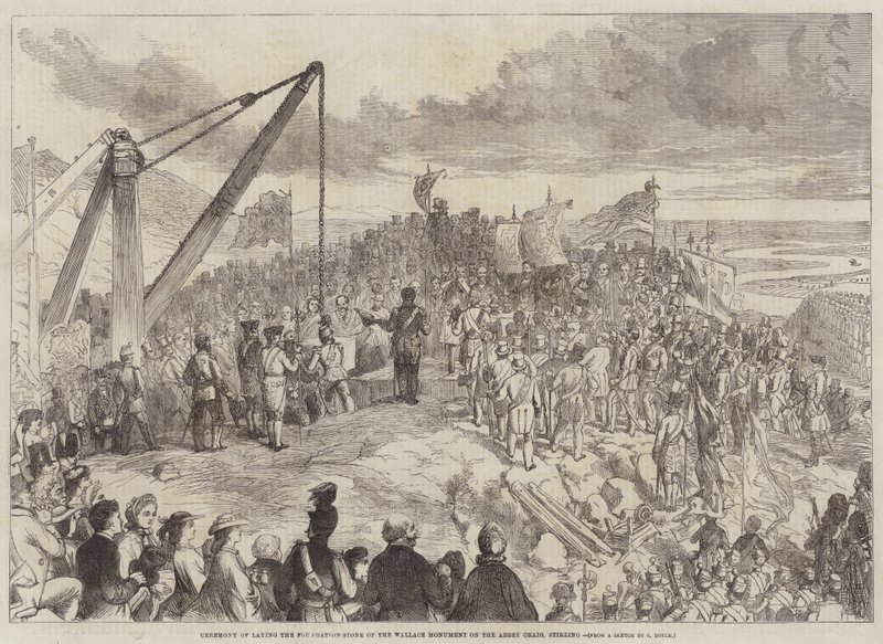 Ceremony of Laying the Foundation-Stone of the Wallace Monument on the Abbey Craig, Stirling by Charles Altamont Doyle