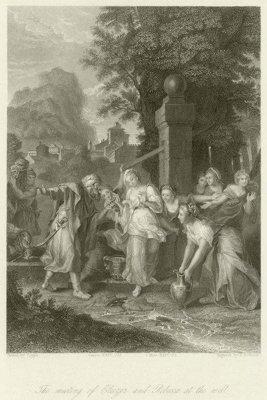 The meeting of Eliezer and Rebecca at the well by Charles Antoine Coypel