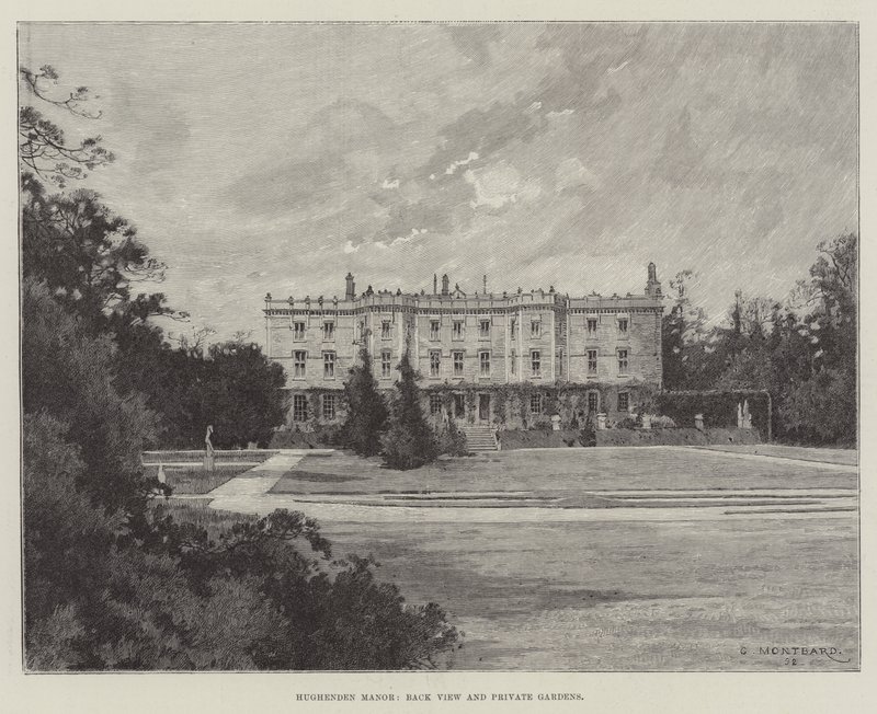 Hughenden Manor, Back View and Private Gardens by Charles Auguste Loye