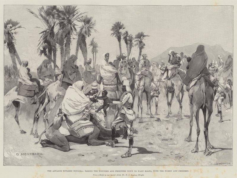 The Advance towards Dongola, taking the Wounded and Prisoners down to Wady Halfa, with the Women and Children by Charles Auguste Loye