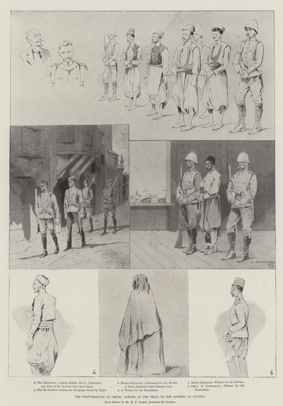 The Disturbances in Crete, Scenes at the Trial of the Rioters at Candia by Charles Auguste Loye