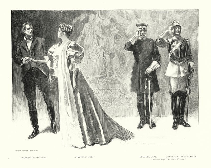 Rudolph Rassendyll, Princess Flavia, Colonel Sapt, Lieutenant Bernenstein by Charles Dana Gibson