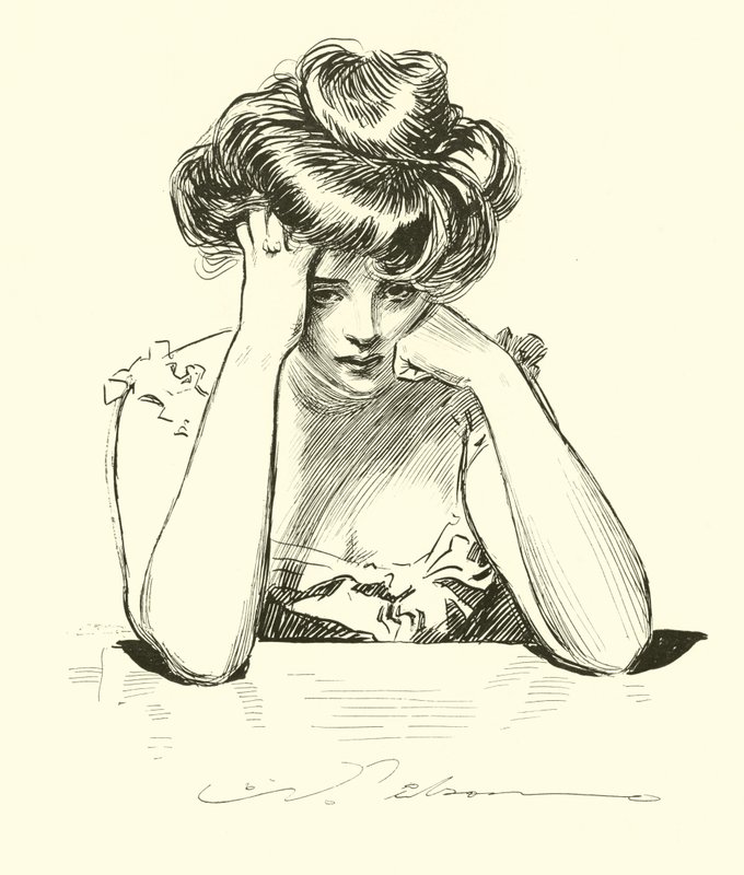 She Decides to Die in Spite of Dr. Bottles by Charles Dana Gibson