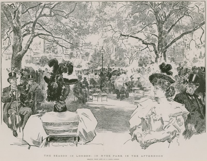 The season in Hyde Park, London, in the afternoon by Charles Dana Gibson