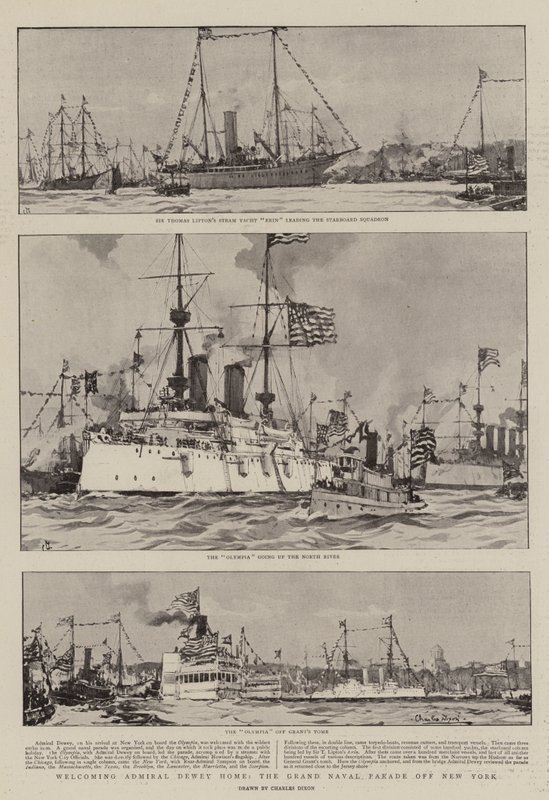 Welcoming Admiral Dewey Home, the Grand Naval Parade off New York by Charles Edward Dixon