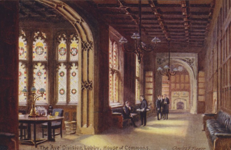 The Aye Division Lobby, House of Commons by Charles Edwin Flower