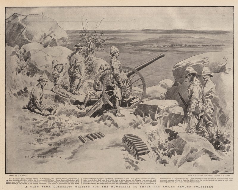 A View from Coleskop, Waiting for the Howitzers to Shell the Kopjes Around Colesberg by Charles Edwin Fripp