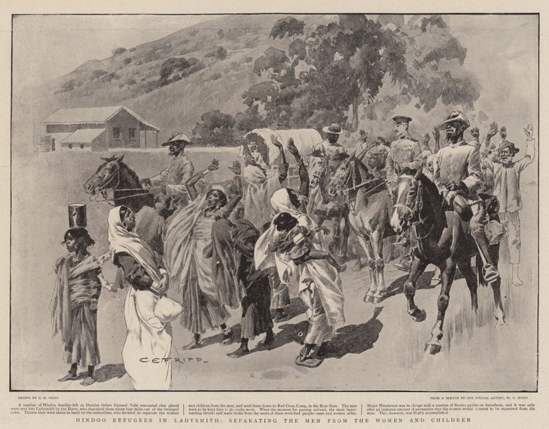 Hindoo Refugees in Ladysmith, separating the Men from the Women and Children by Charles Edwin Fripp