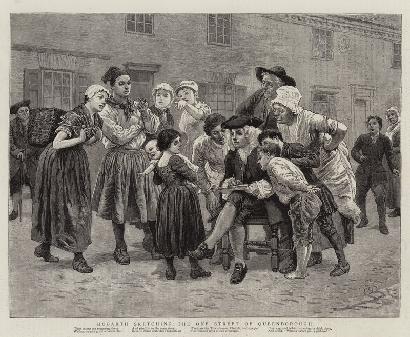 Hogarth sketching the one Street of Queenborough by Charles Green