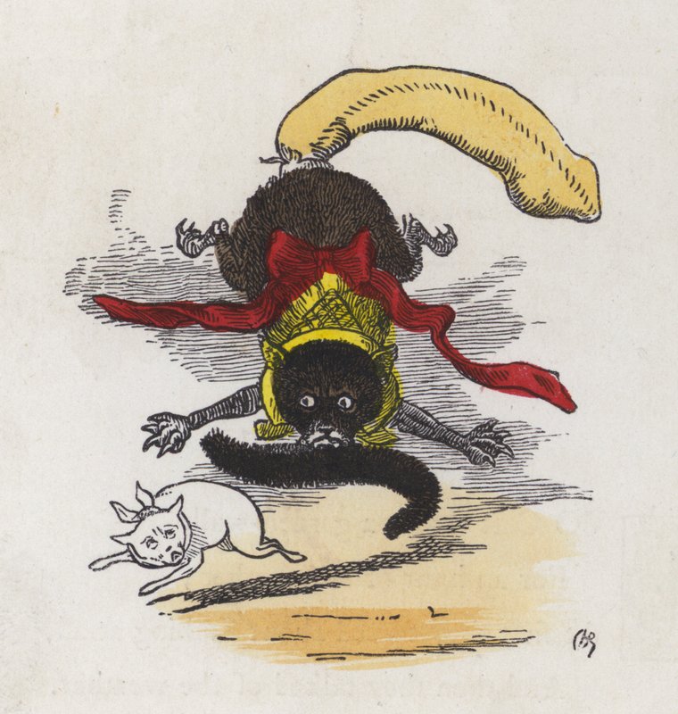Fight between two cats by Charles Henry (after) Bennett