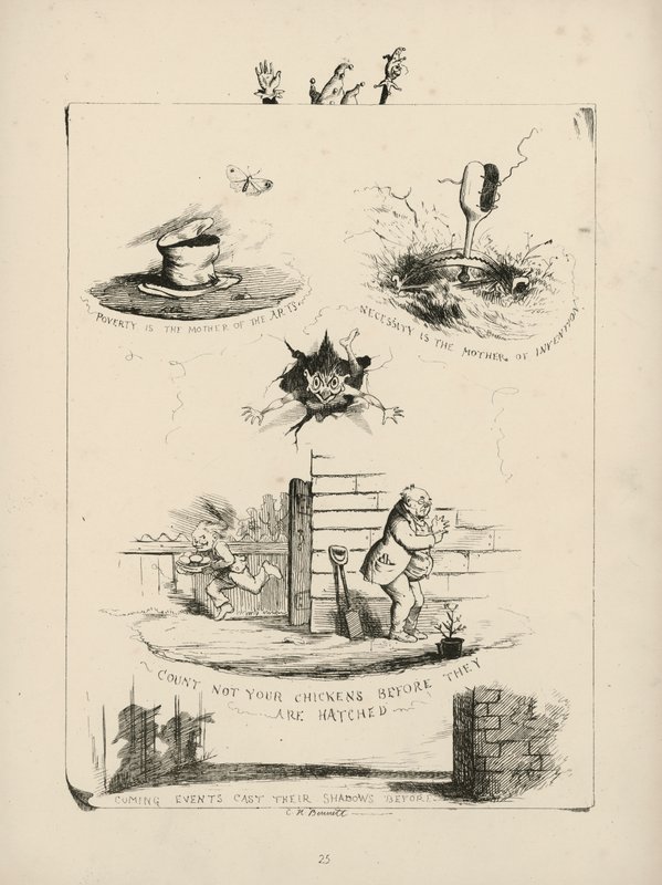 Page from Proverbs with Pictures by Charles H Bennett by Charles Henry (after) Bennett