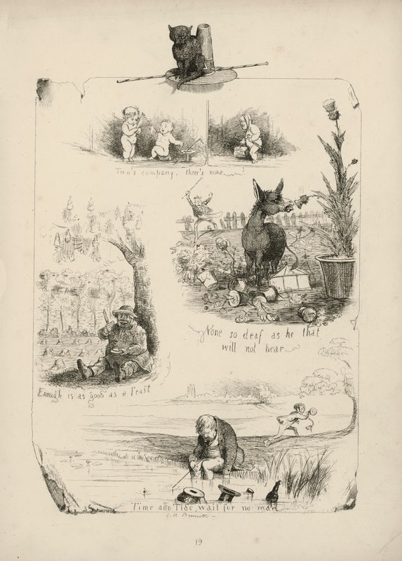 Page from Proverbs with Pictures by Charles H Bennett by Charles Henry (after) Bennett