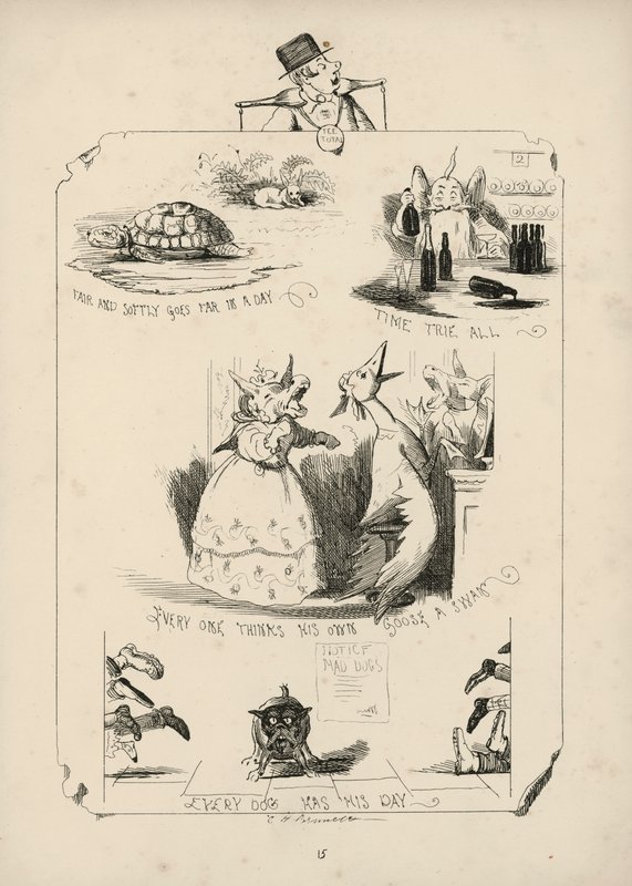 Page from Proverbs with Pictures by Charles H Bennett by Charles Henry (after) Bennett
