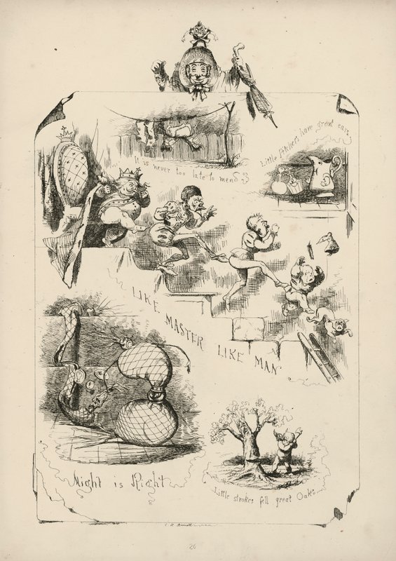Page from Proverbs with Pictures by Charles H Bennett by Charles Henry (after) Bennett